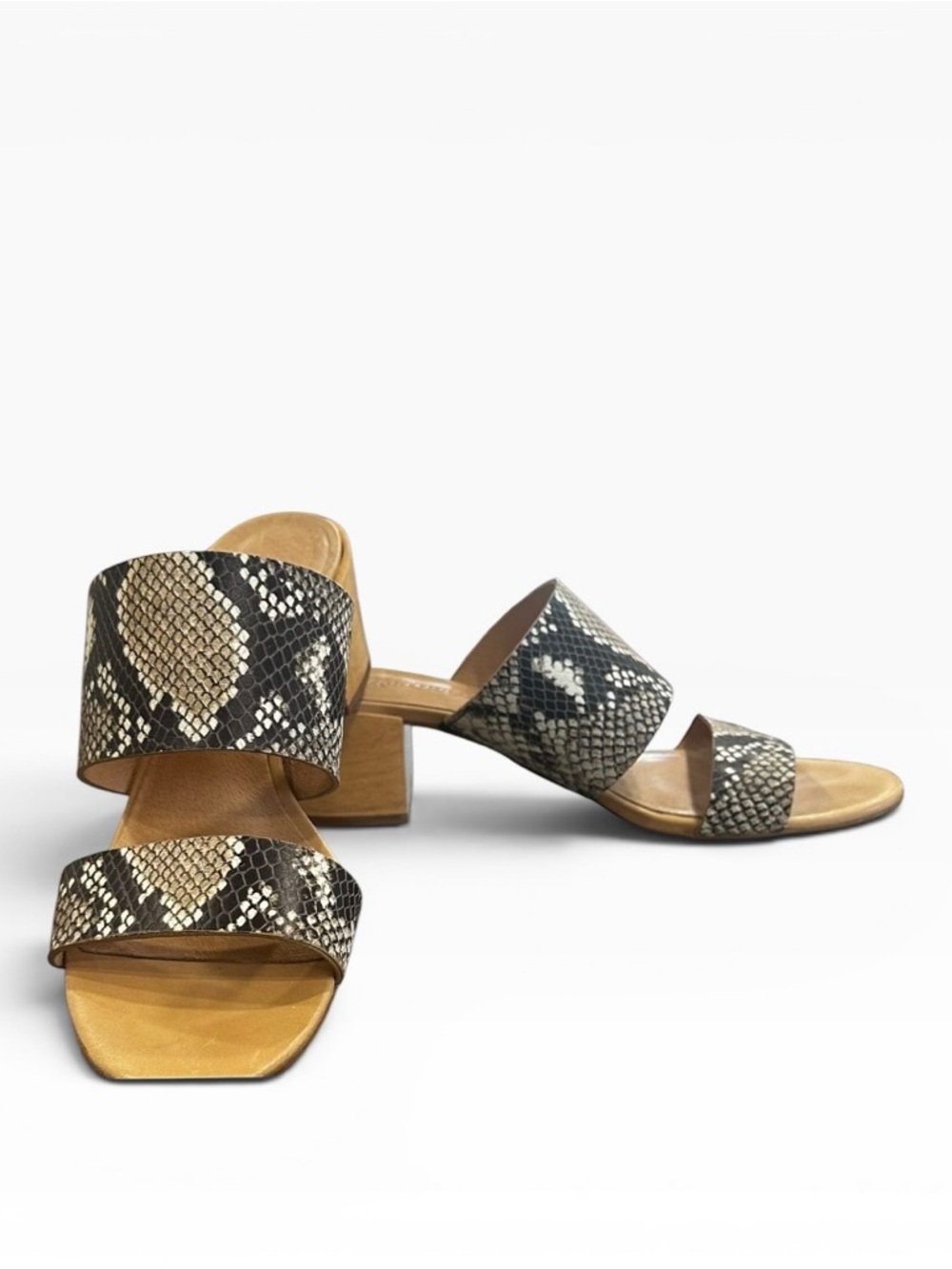 Madewell Kiera Mule Sandal Snake Print Size 8